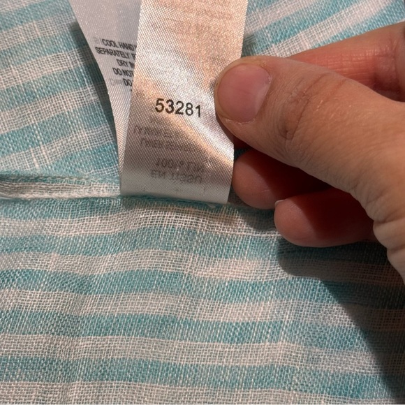 🌻 SEAFOLLY Fine Stripe Cover-Up Linen One-Size Caftan Beach Resort Vacation - Picture 9 of 10